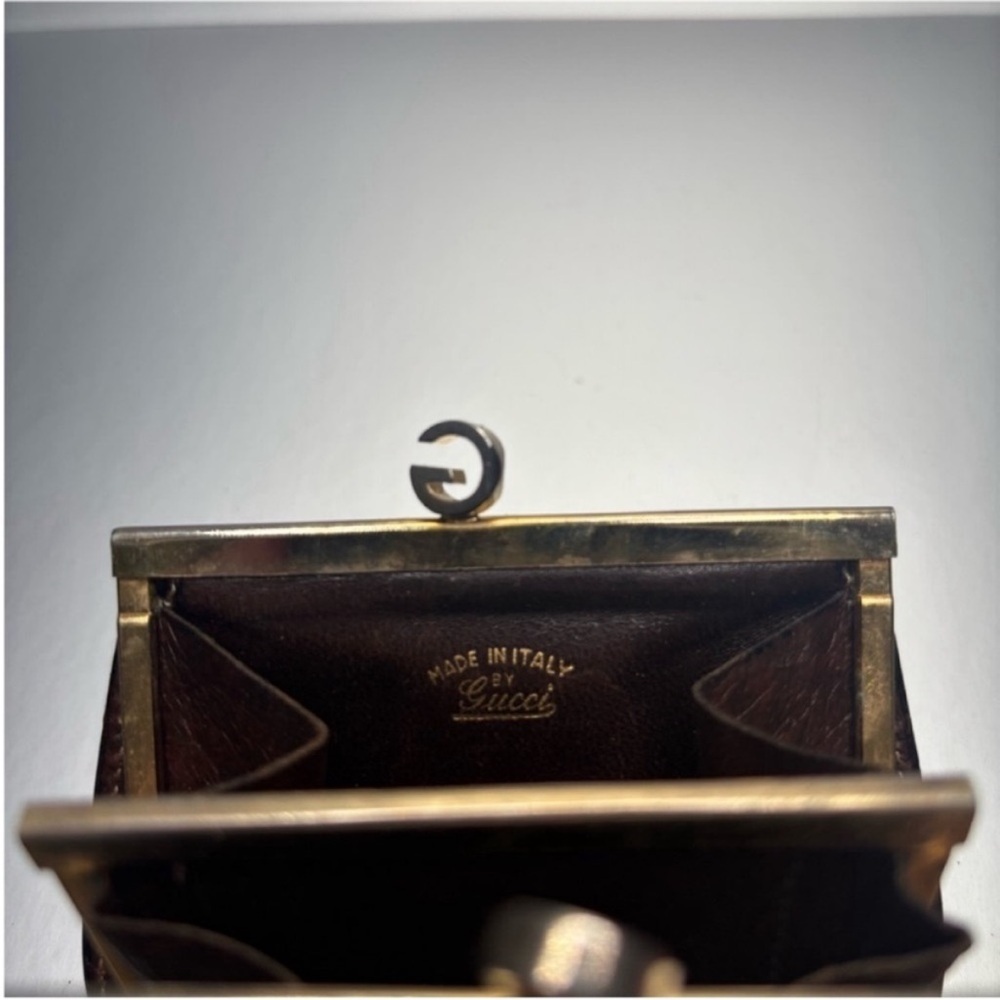 Gucci GG Supreme Coin Purse Arch Kisslock Wallet Brown Monogram Vintage 1970s - Picture 5 of 15